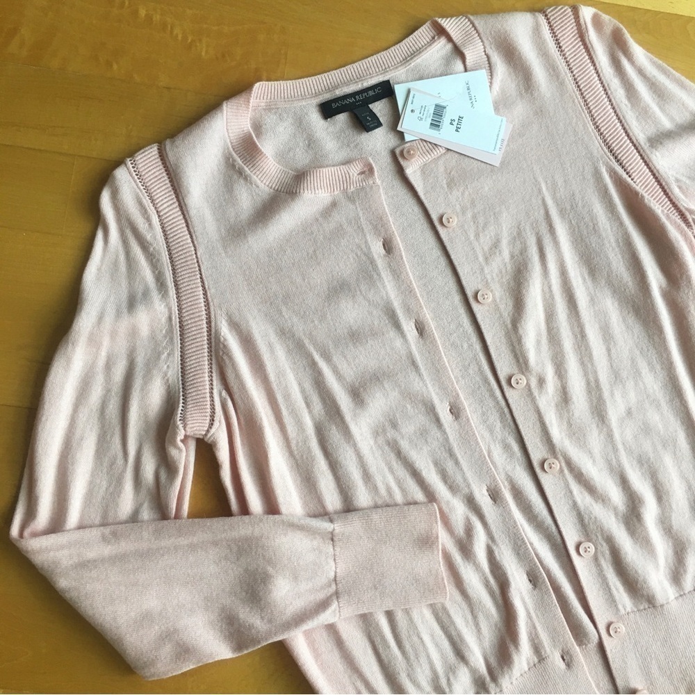 Banana Republic Cardigan, Lightweight, Pastel Pink, Size Petite Small